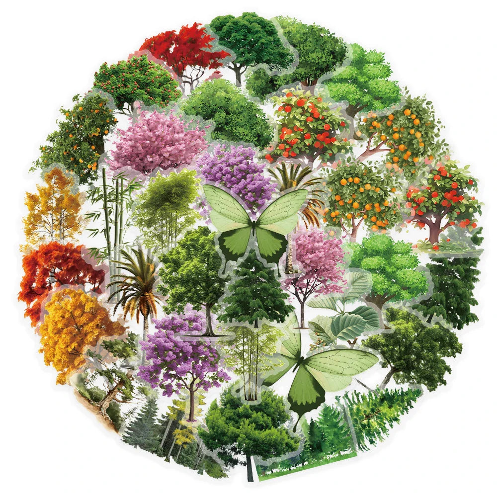 50pcs Forest Secret PET Stickers Natural Landscape DIY Decor Set
