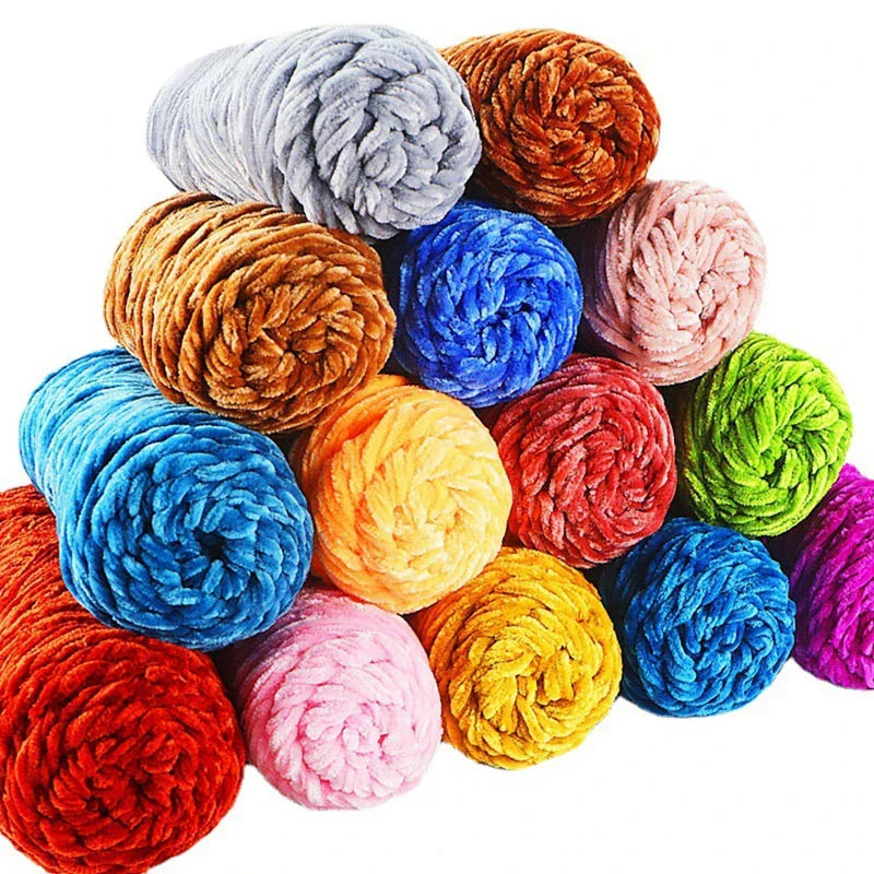 Chenille Soft Velvet Yarn 95g for Knitting Crochet Handmade