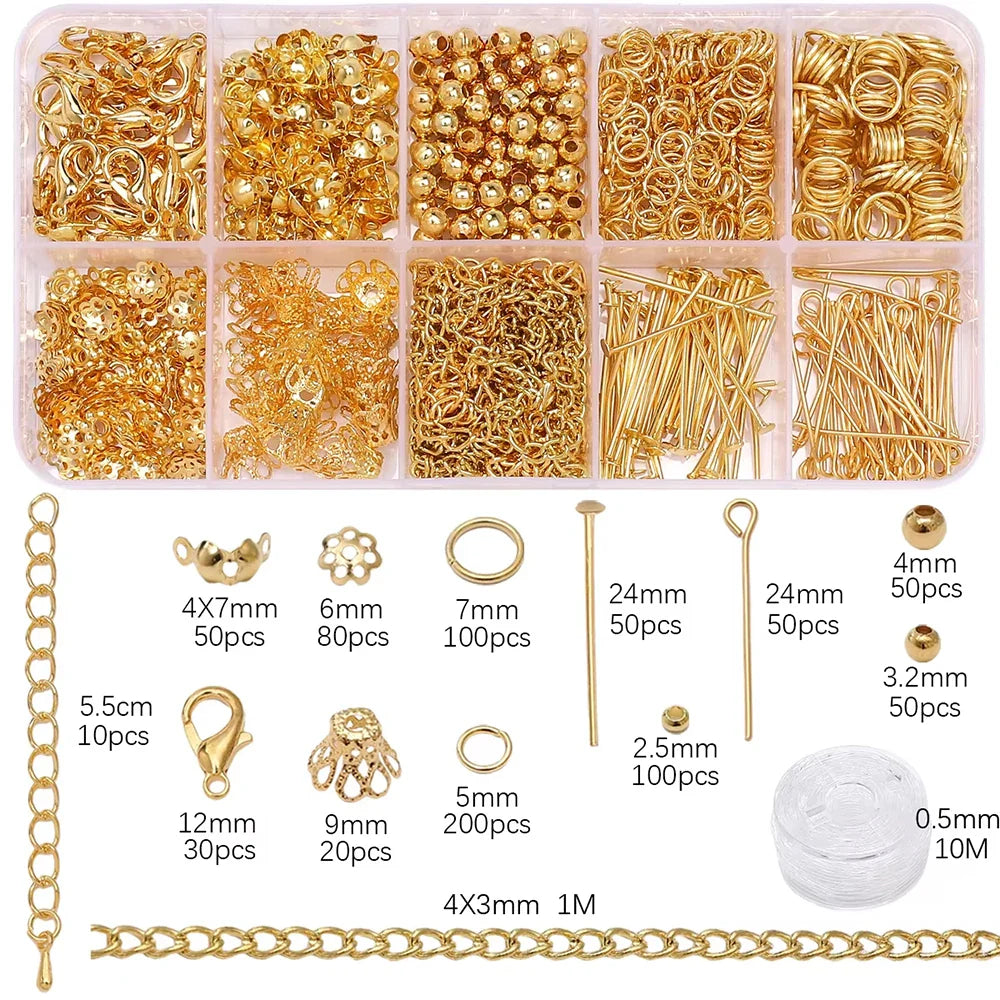 Jewelry Making Starter Kit DIY Earrings Necklaces Findings Beginner Set