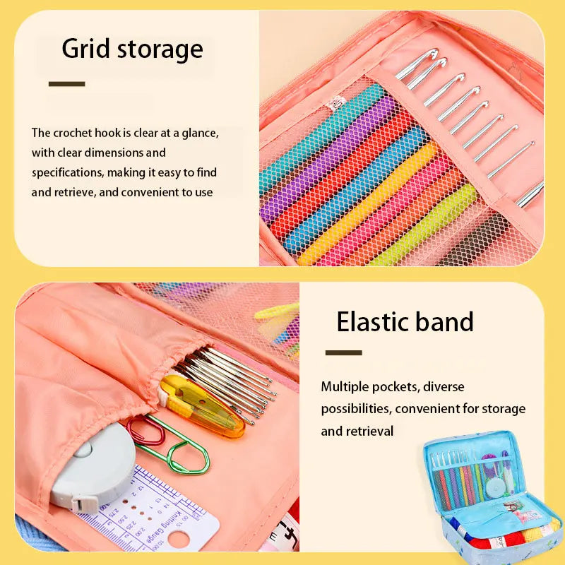 Beginner Crochet Kit with Hooks Yarn Portable Travel Set