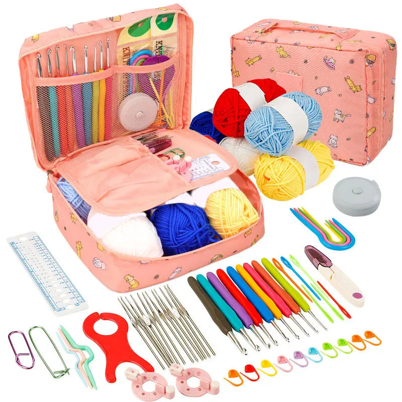 Beginner Crochet Kit with Hooks Yarn Portable Travel Set