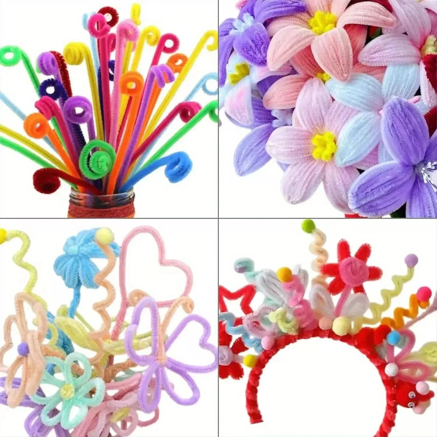 Chenille Stems 30cm Pipe Cleaners DIY Craft Art Supplies Set