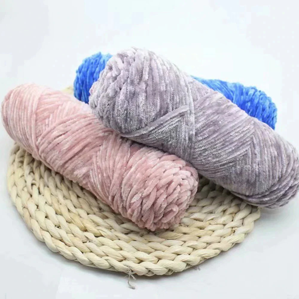 Chenille Soft Velvet Yarn 95g for Knitting Crochet Handmade