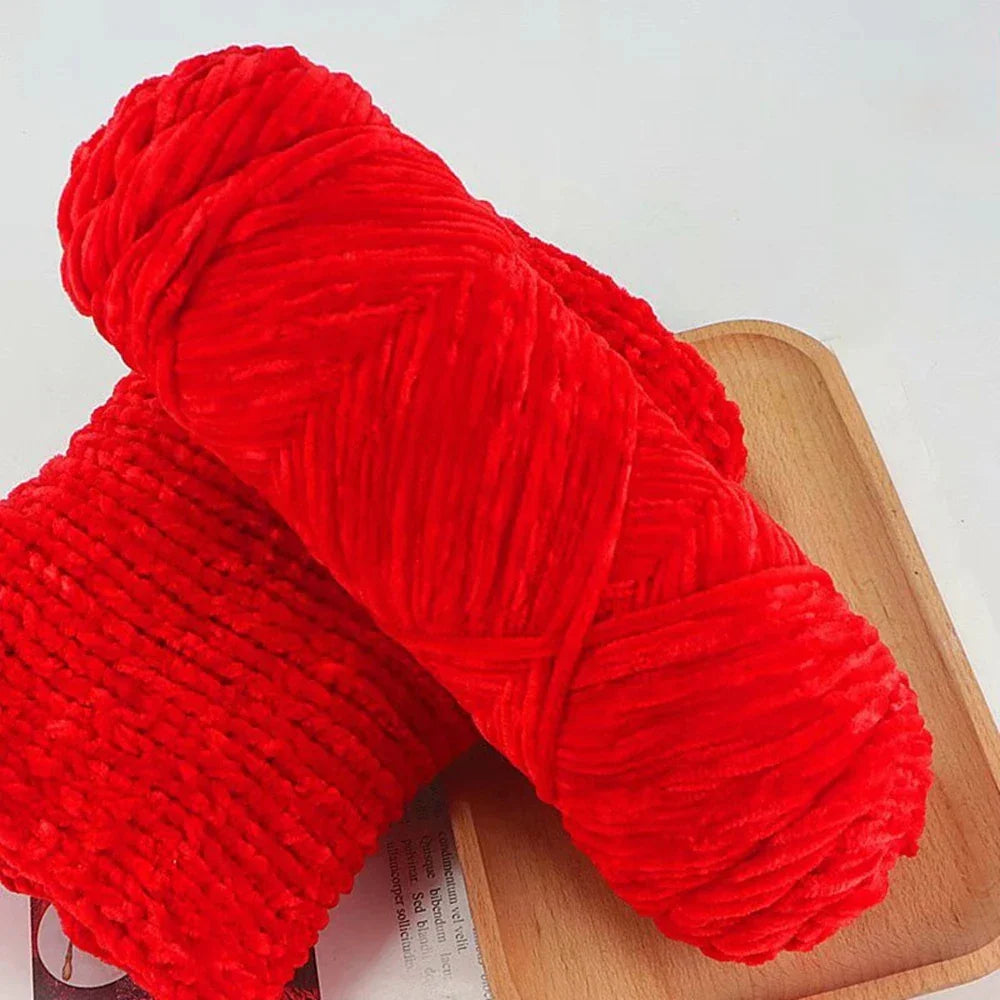 Chenille Soft Velvet Yarn 95g for Knitting Crochet Handmade
