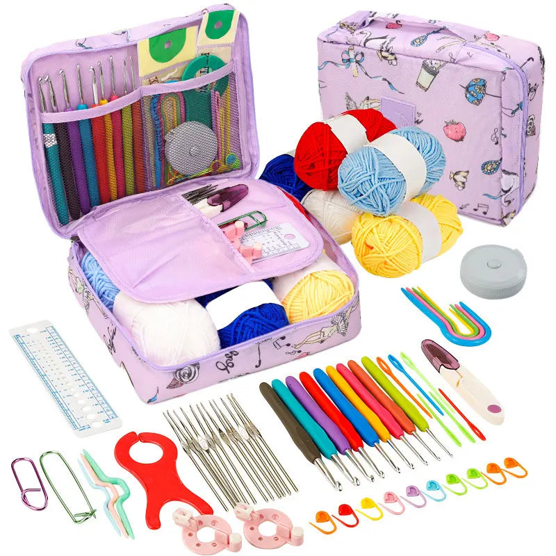 Beginner Crochet Kit with Hooks Yarn Portable Travel Set
