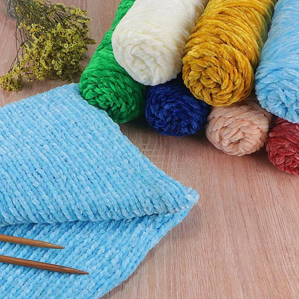 Chenille Soft Velvet Yarn 95g for Knitting Crochet Handmade