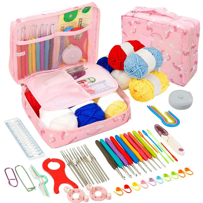 Beginner Crochet Kit with Hooks Yarn Portable Travel Set