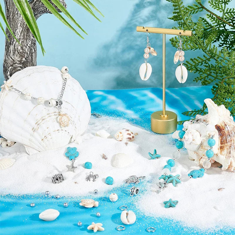 Ocean Summer Friendship Bracelet Making Kit Clay Beads DIY Set