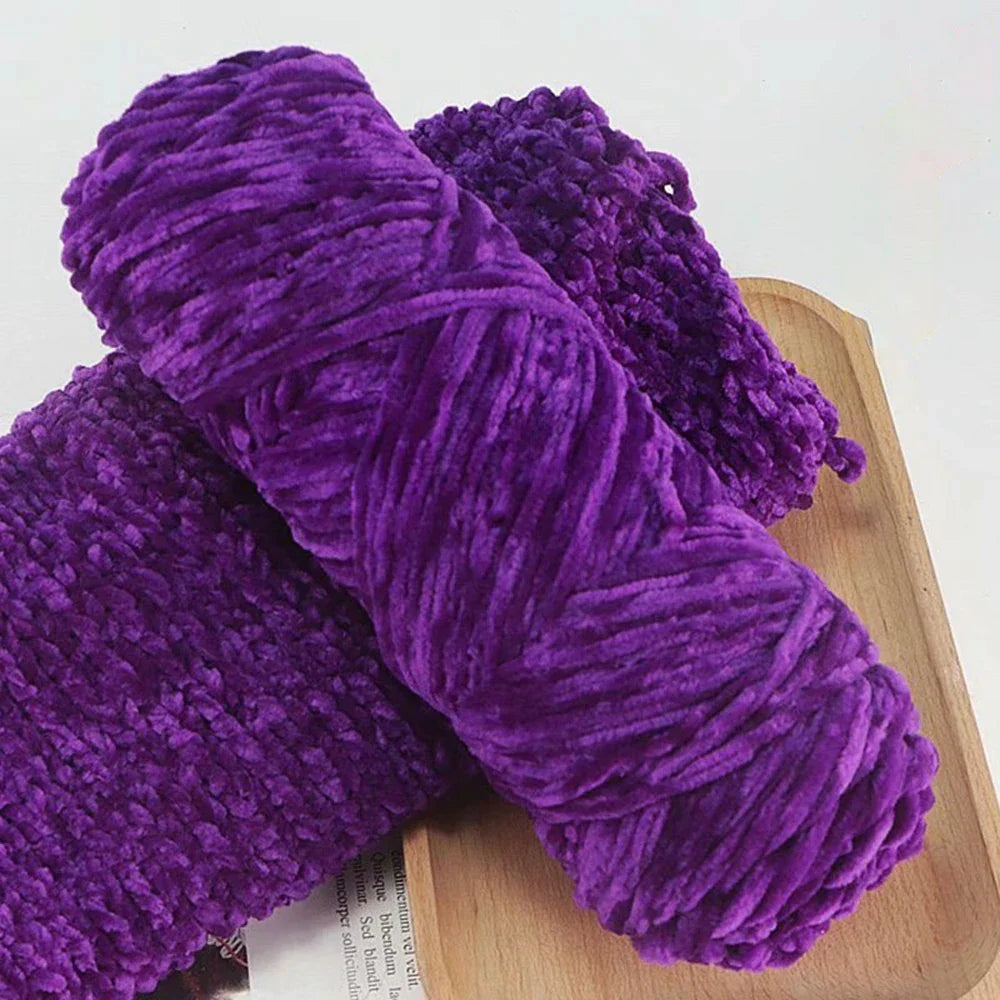 Chenille Soft Velvet Yarn 95g for Knitting Crochet Handmade