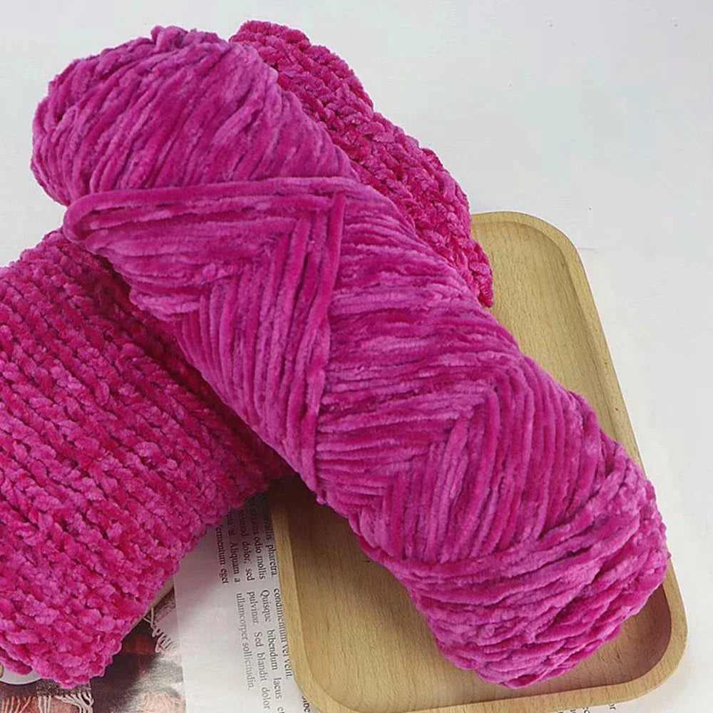 Chenille Soft Velvet Yarn 95g for Knitting Crochet Handmade