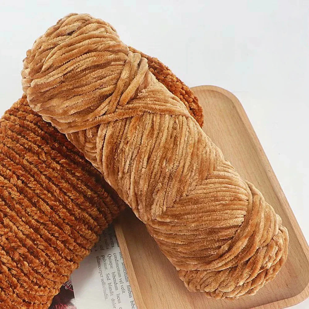 Chenille Soft Velvet Yarn 95g for Knitting Crochet Handmade