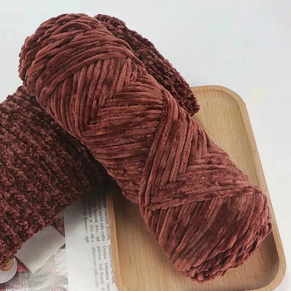 Chenille Soft Velvet Yarn 95g for Knitting Crochet Handmade