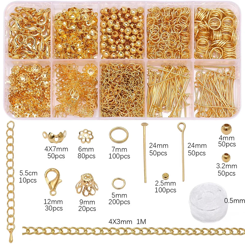 Jewelry Making Starter Kit DIY Earrings Necklaces Findings Beginner Set