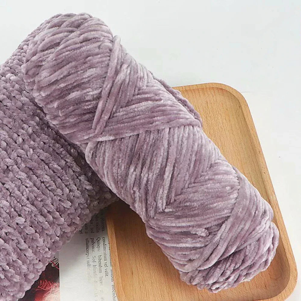 Chenille Soft Velvet Yarn 95g for Knitting Crochet Handmade
