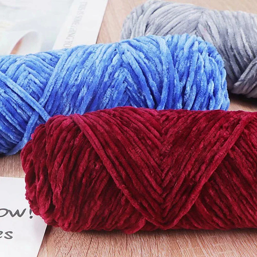 Chenille Soft Velvet Yarn 95g for Knitting Crochet Handmade