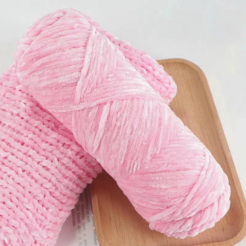 Chenille Soft Velvet Yarn 95g for Knitting Crochet Handmade