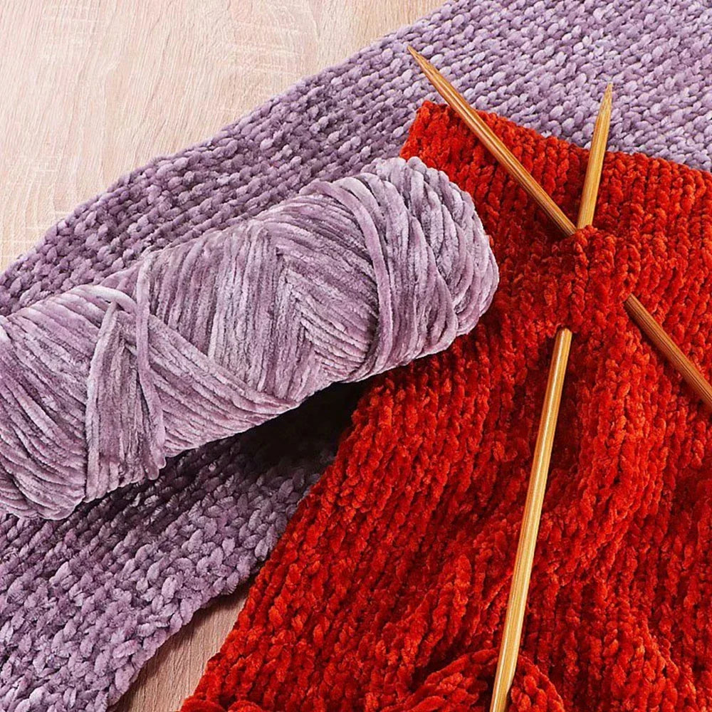 Chenille Soft Velvet Yarn 95g for Knitting Crochet Handmade