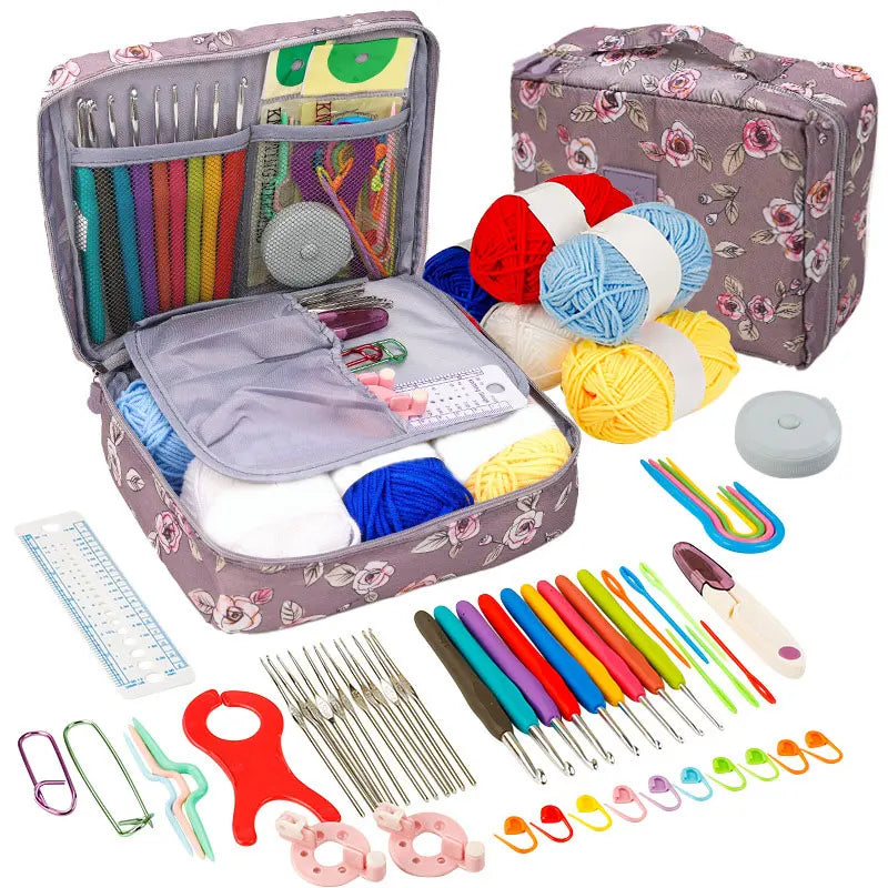 Beginner Crochet Kit with Hooks Yarn Portable Travel Set