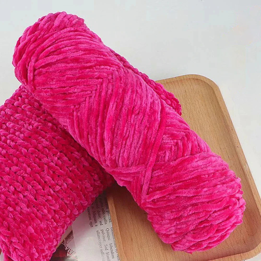 Chenille Soft Velvet Yarn 95g for Knitting Crochet Handmade