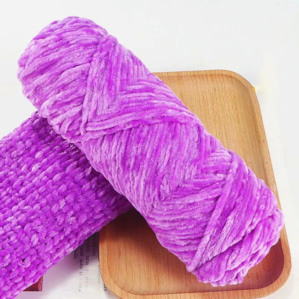 Chenille Soft Velvet Yarn 95g for Knitting Crochet Handmade