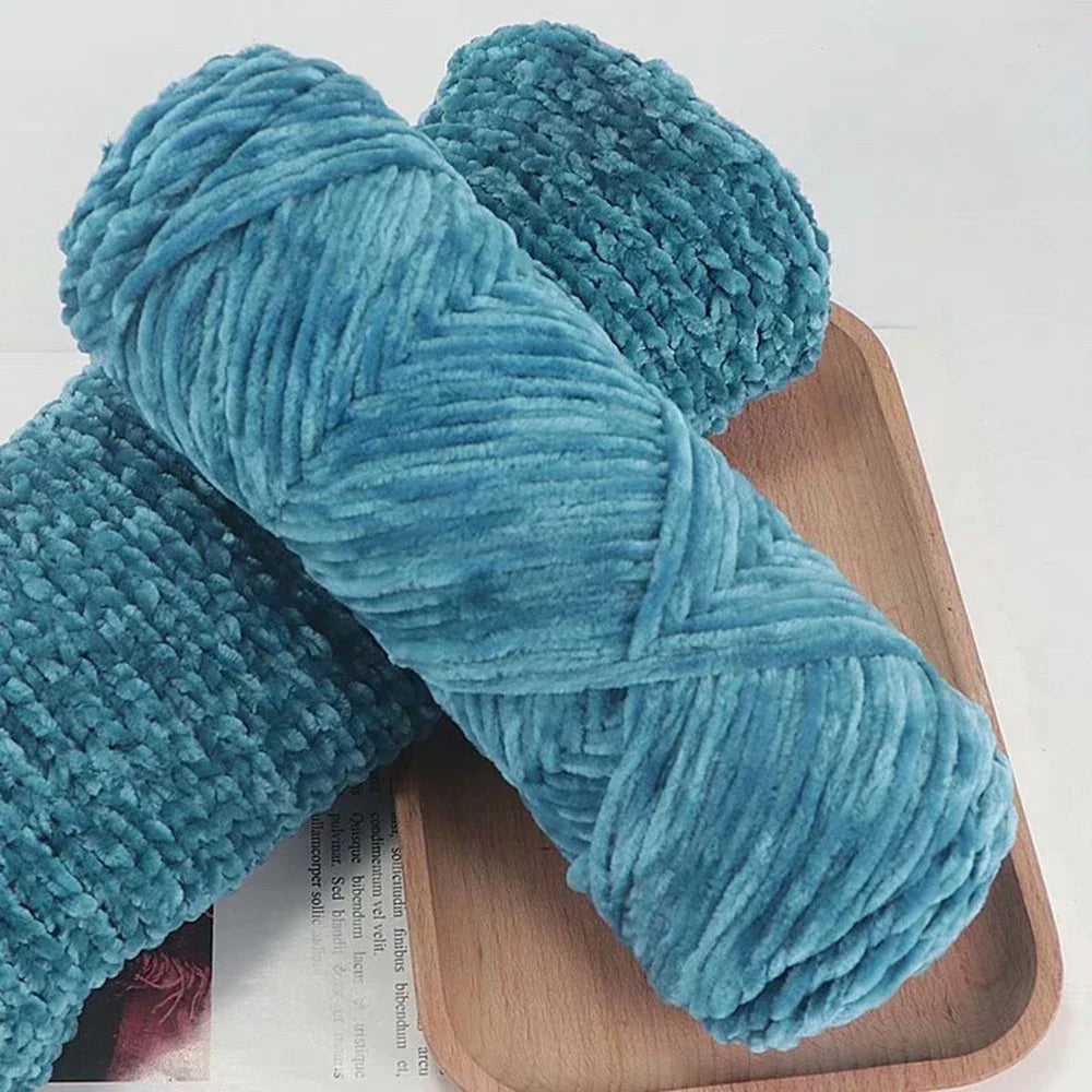 Chenille Soft Velvet Yarn 95g for Knitting Crochet Handmade