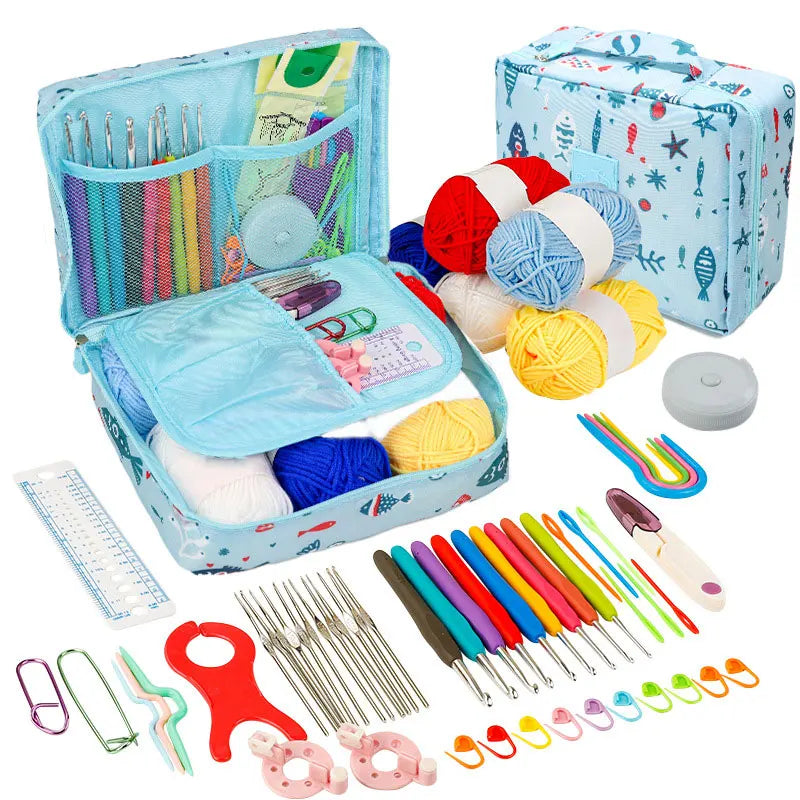 Beginner Crochet Kit with Hooks Yarn Portable Travel Set