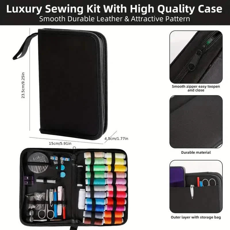 Sewing Kit with 100 Supplies and 24 Color Threads Set
